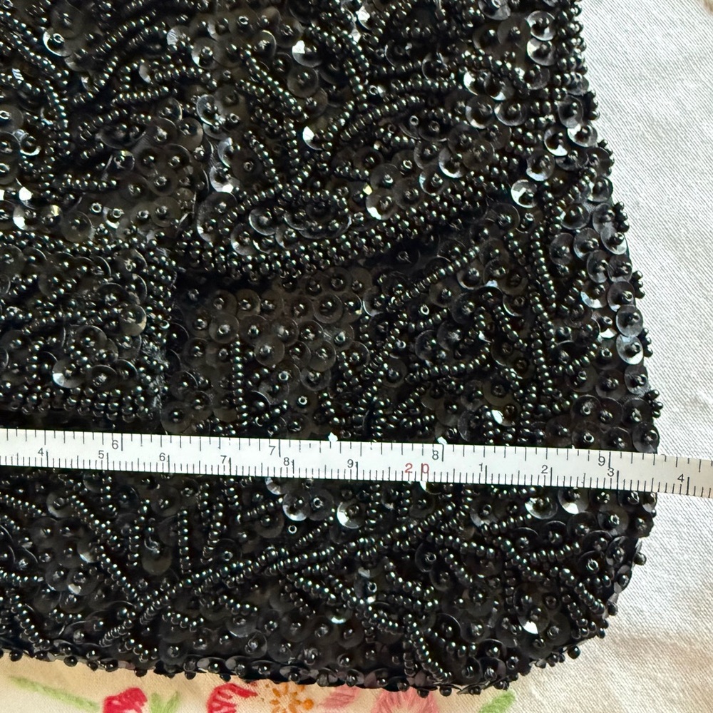 Bon Soir Beaded & Sequined Bag Black on Black - Picture 13 of 14